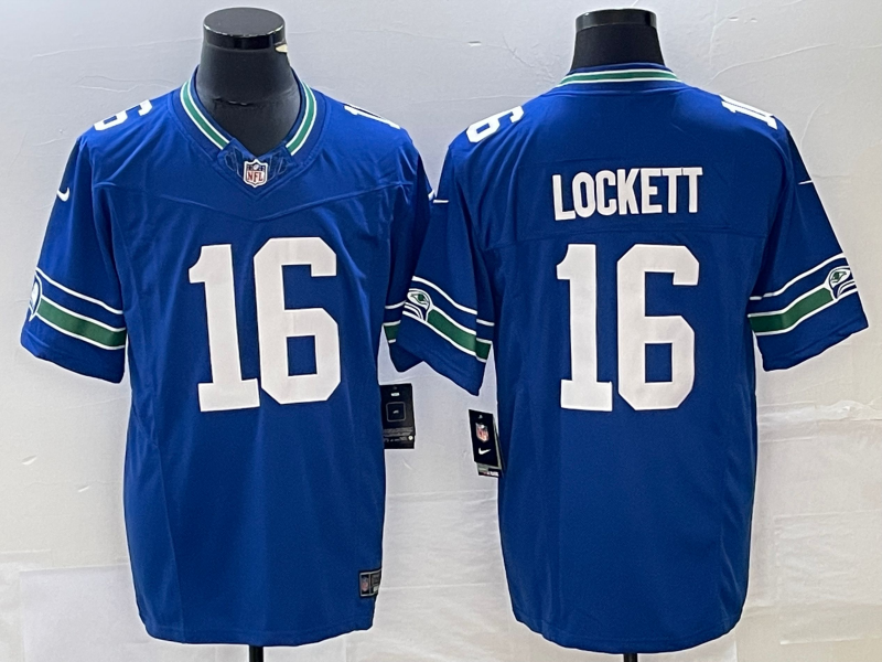 Men's Seattle Seahawks Tyler Lockett #16 Royal Throwback Legend Jersey